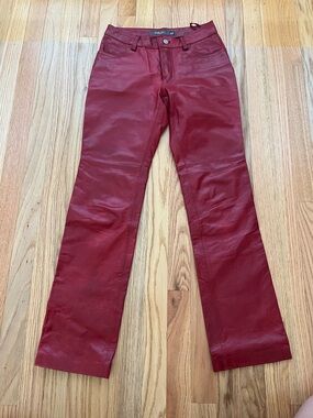GAP Red Genuine Leather Red Pants Size 1 Vintage